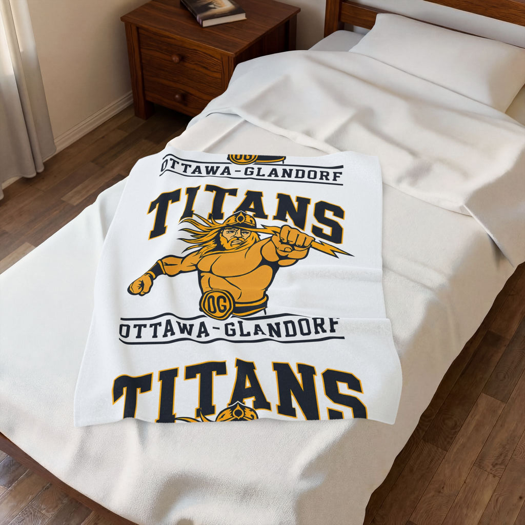 Ottawa-Glandorf Titans Velveteen Plush Blanket – Team Mascot Throw blanket
