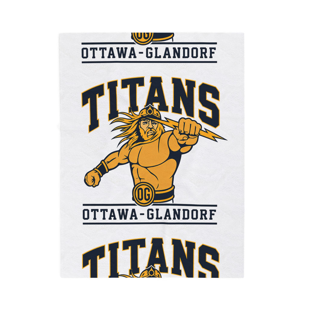 Ottawa-Glandorf Titans Velveteen Plush Blanket – Team Mascot Throw blanket