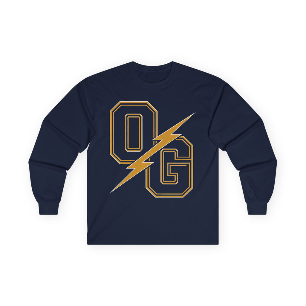 OG Lightning Long Sleeve Tee — Retro Varsity Graphic Shirt