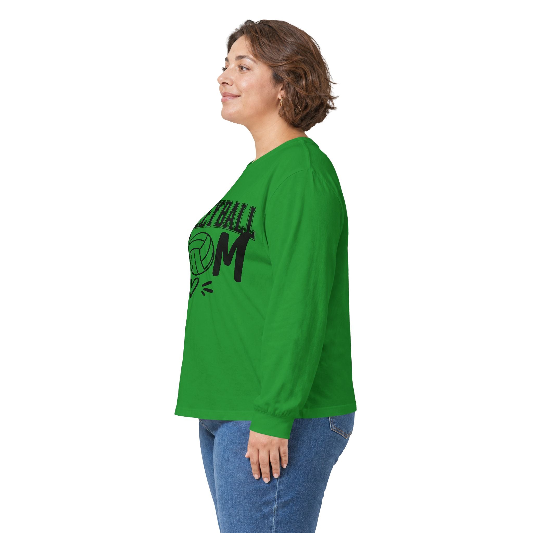 Volleyball Mom Long Sleeve Tee — Volleyball Mom Shirt with Ball & Heart