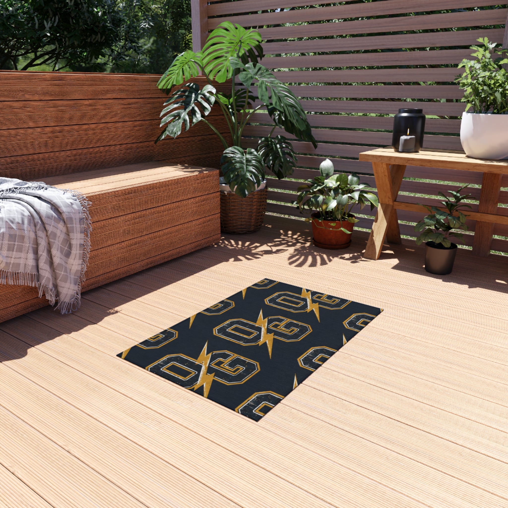 Gold Lightning 'OG' Outdoor Rug — Vintage Athletic Porch Mat