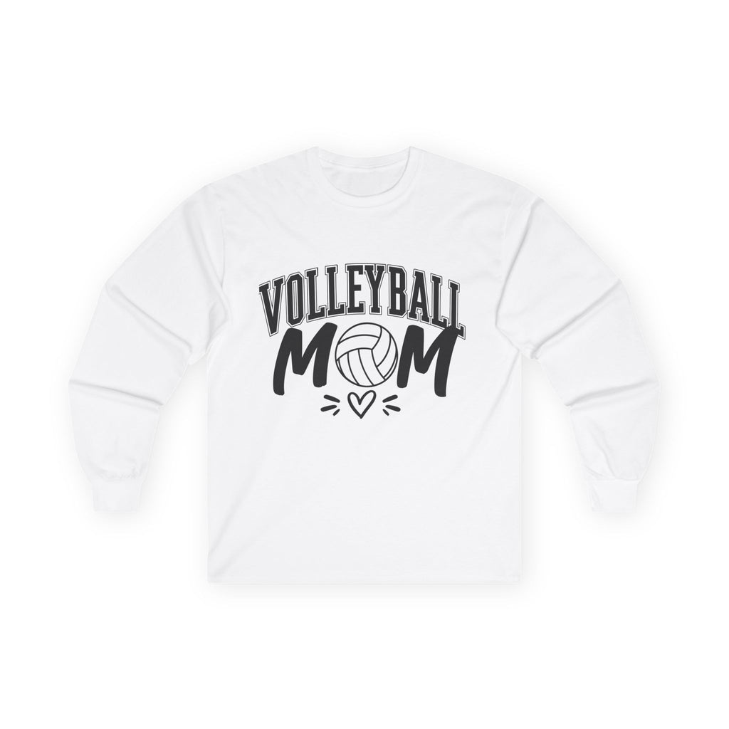 Volleyball Mom Long Sleeve Tee — Volleyball Mom Shirt with Ball & Heart