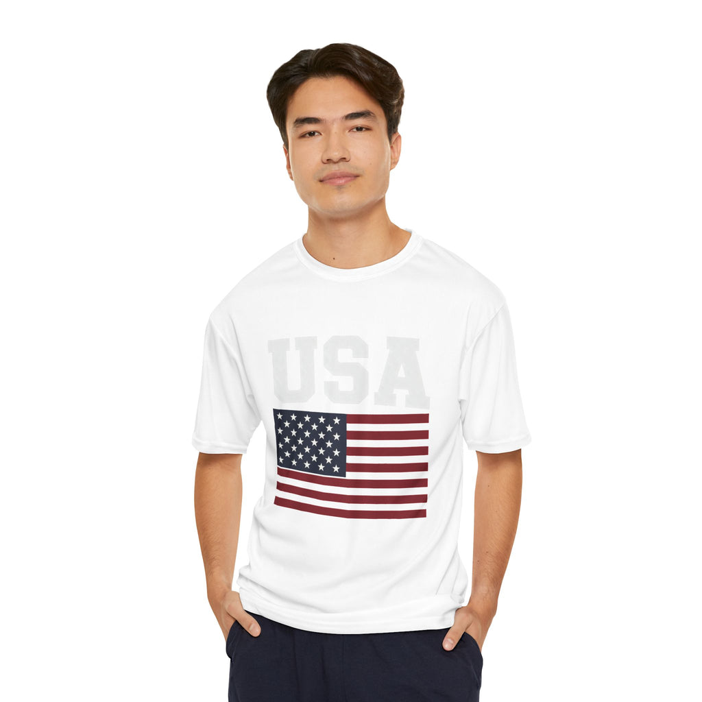 USA Flag Performance T-Shirt — Patriotic Athletic Tee
