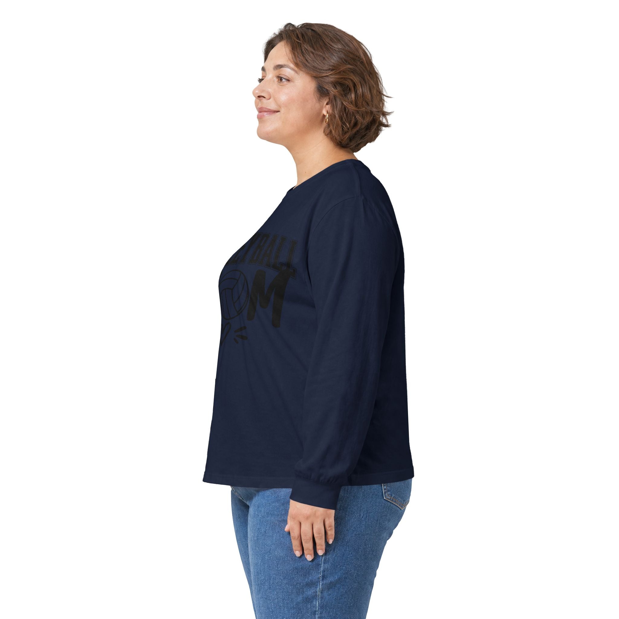 Volleyball Mom Long Sleeve Tee — Volleyball Mom Shirt with Ball & Heart