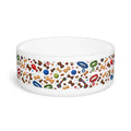 Pet Bowl — Colorful Dog Treats & Toys Pattern Ceramic Food & Water Dish