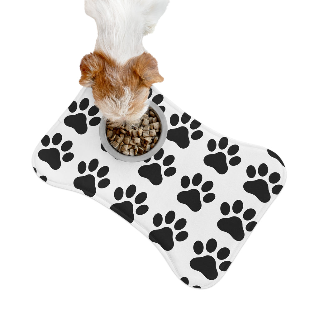 Paw Print Pet Feeding Mat — Non-Slip Waterproof Dog & Cat Bowl Placemat