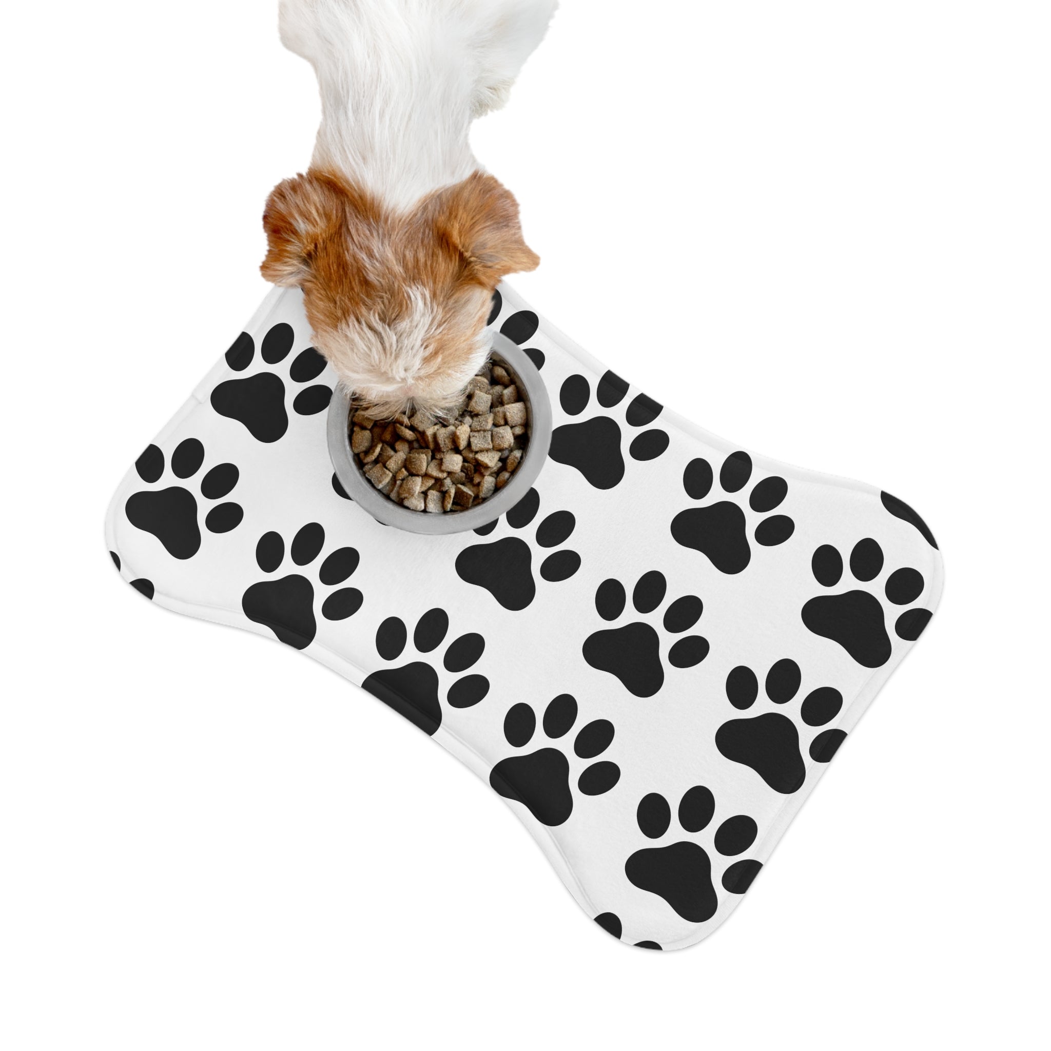 Paw Print Pet Feeding Mat — Non-Slip Waterproof Dog & Cat Bowl Placemat