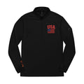 USA Flag Embroidered Quarter‑Zip Pullover