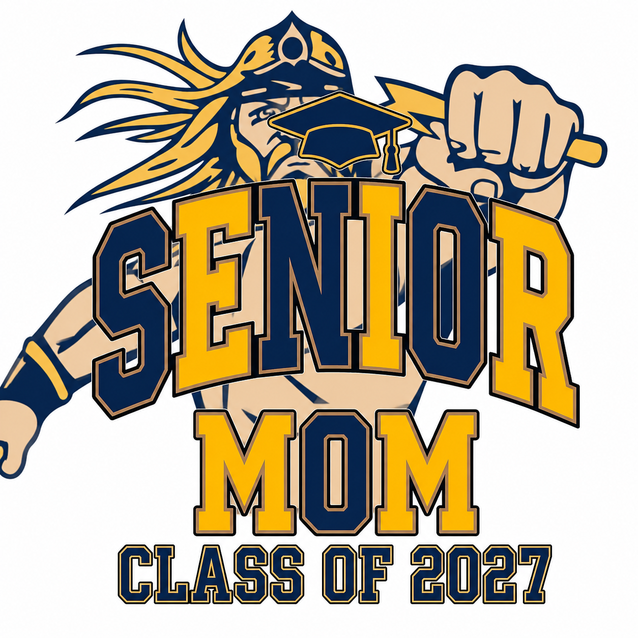 Senior Mom T-Shirt — Class of 2027 School Spirit Tee