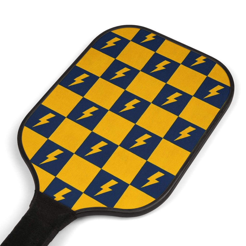 Pickleball Paddle Set – Yellow & Navy Lightning Check Design Kit