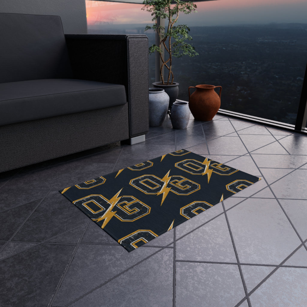 Gold Lightning 'OG' Outdoor Rug — Vintage Athletic Porch Mat