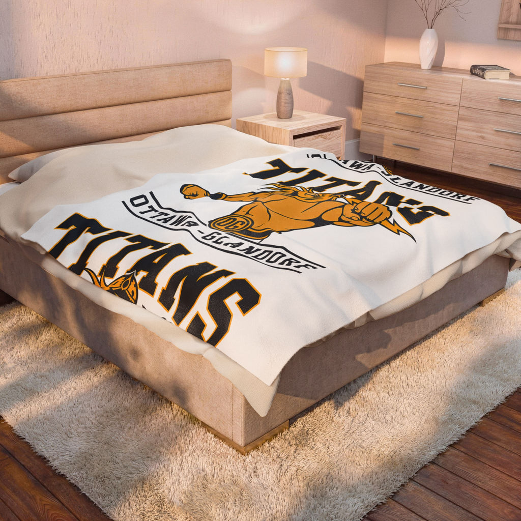 Ottawa-Glandorf Titans Velveteen Plush Blanket – Team Mascot Throw blanket