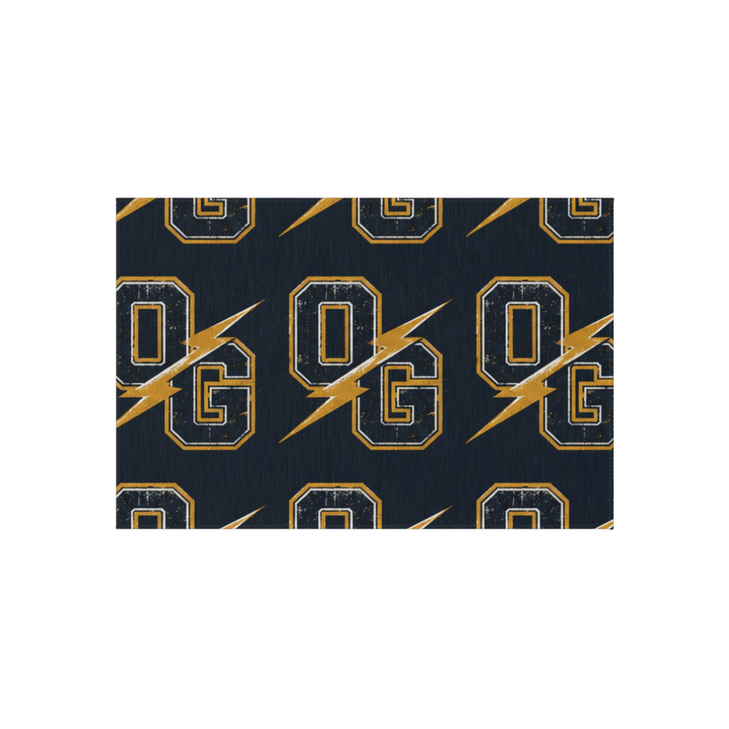 Gold Lightning 'OG' Outdoor Rug — Vintage Athletic Porch Mat