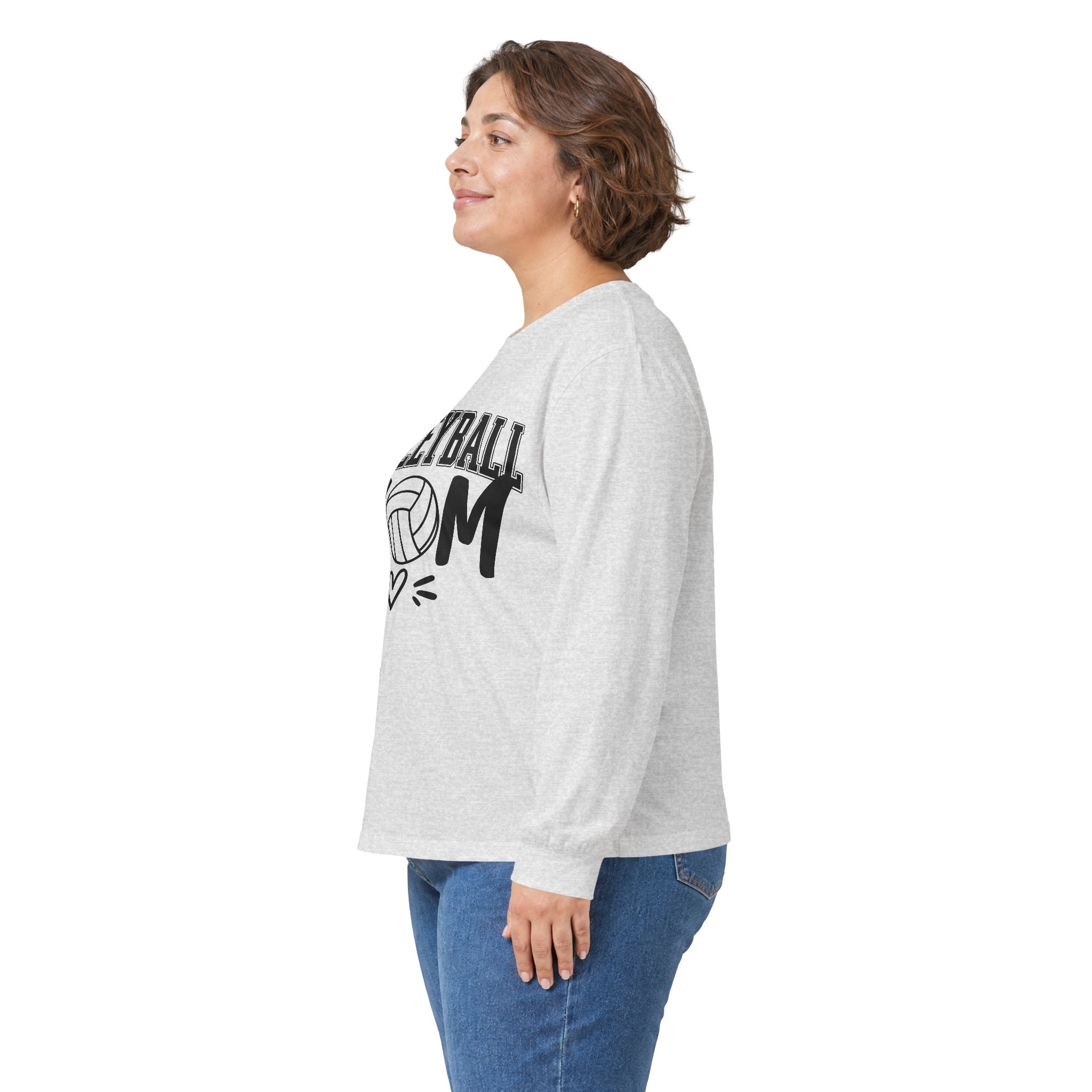 Volleyball Mom Long Sleeve Tee — Volleyball Mom Shirt with Ball & Heart
