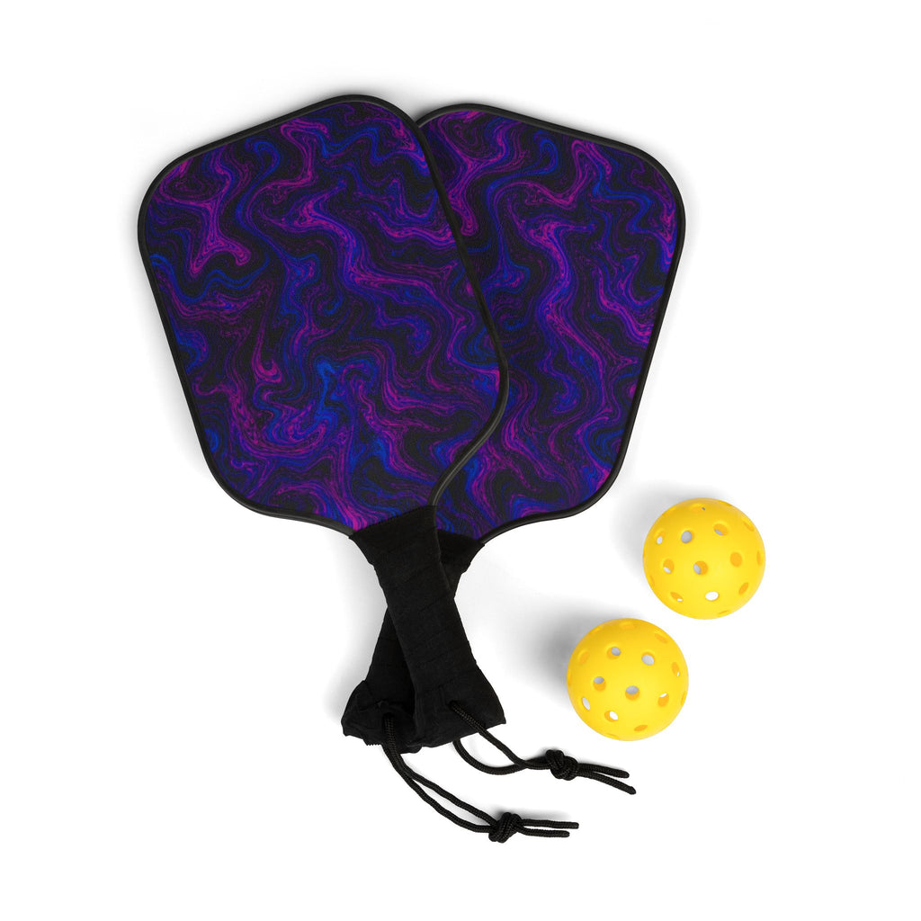 Pickleball Paddles — Purple Marble Pickleball Kit (2 Paddles + Balls)
