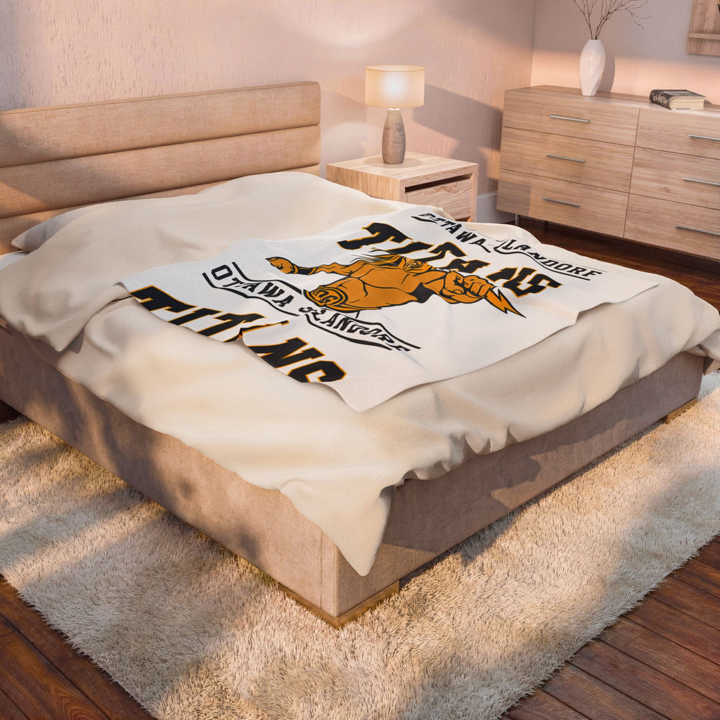Ottawa-Glandorf Titans Velveteen Plush Blanket – Team Mascot Throw blanket